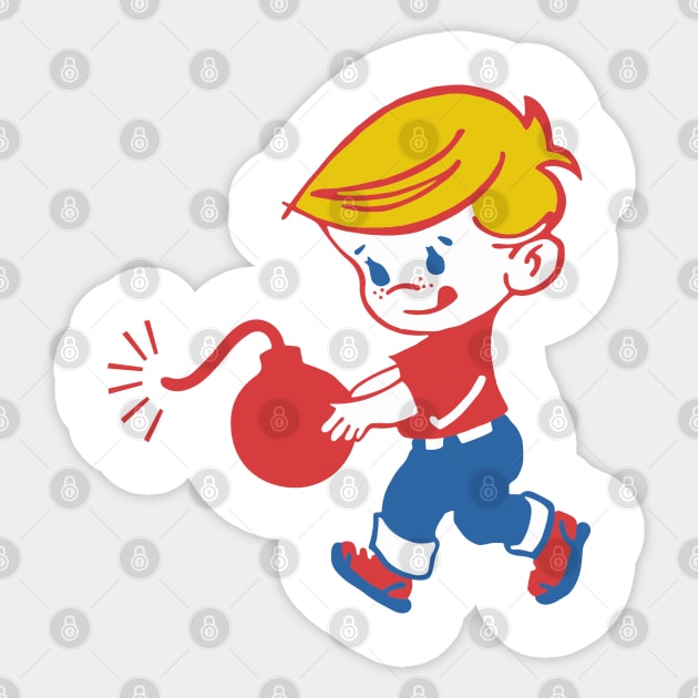 Retro bomb boy Sticker by PopGraphics